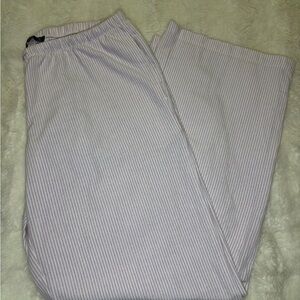 Women's Striped Wide Leg Pants - Gray